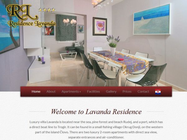 Izrada responzivne INTERNETSKE stranice za Residence Lavanda