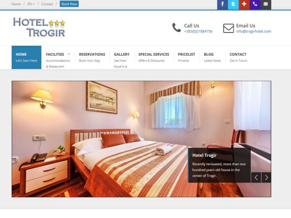 Izrada internetske stranice za Hotel Trogir